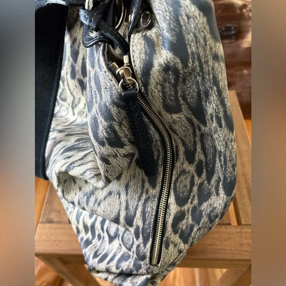 NWT Furla Elisabeth Hobo Ocelot Leather - Picture 2 of 8